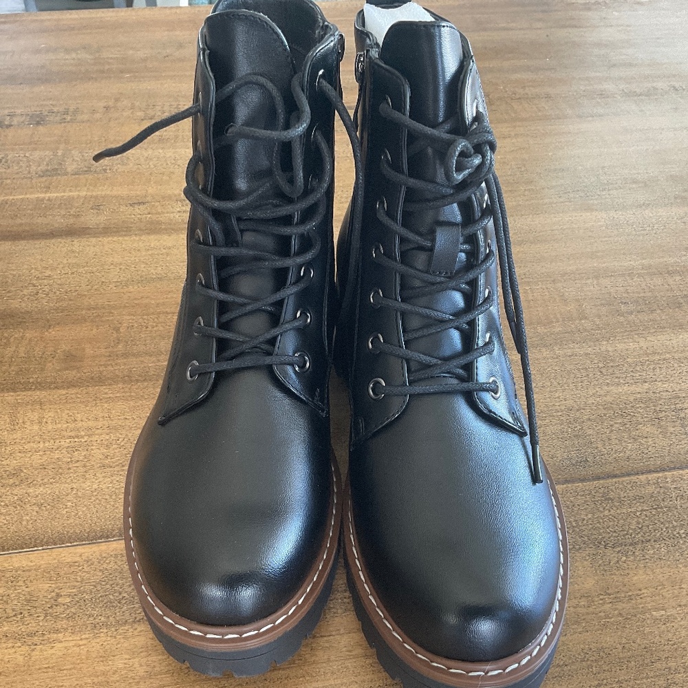 Black combat boots size 8.5